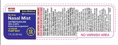 Bottle Label (700860l Cvshealth Extra Moisture No Drip Nasal Mist 1 Fl Oz Label)